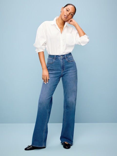 Curvy High-Waisted Wow Wide-Leg Jeans