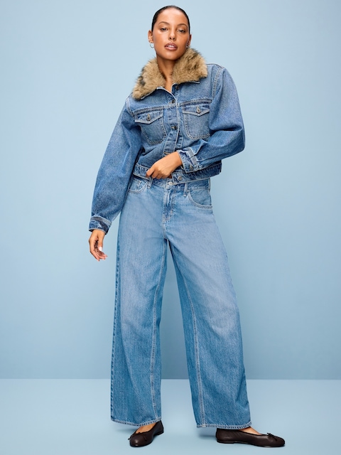 Curvy Mid-Rise Wow Baggy Wide-Leg Jeans