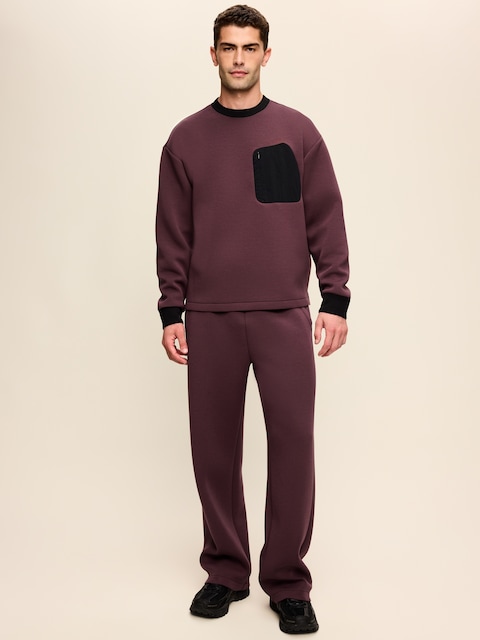 PANTALON EN COTON OUATÉ COUPE GÉNÉREUSE EN MOLLETON RAFFINÉ