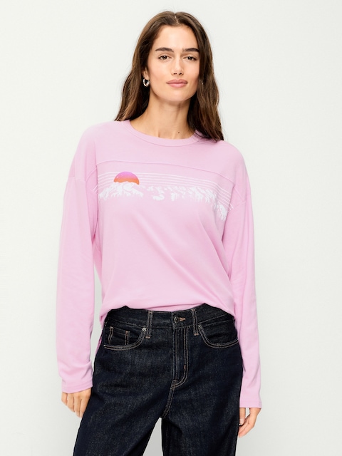 Loose Long-Sleeve Graphic T-Shirt