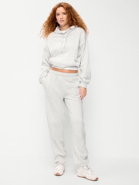 PANTALON DE JOGGING À TAILLE TRÈS HAUTE EN COTON OUATÉ PURCONFORT