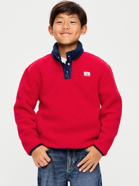 Cozy Sherpa Mock-Neck Pullover for Boys