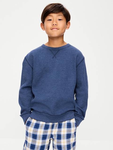 T-SHIRT À MANCHES LONGUES EN TRICOT GAUFRÉ POUR GARÇON
