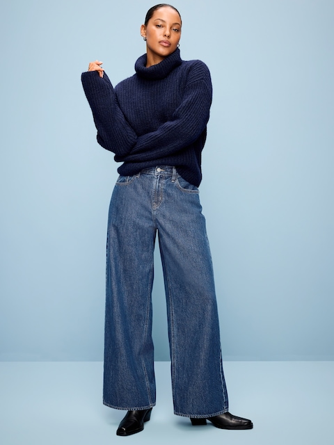 Curvy Mid-Rise Wow Baggy Wide-Leg Jeans