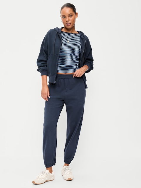PANTALON DE JOGGING À TAILLE TRÈS HAUTE EN COTON OUATÉ PURCONFORT