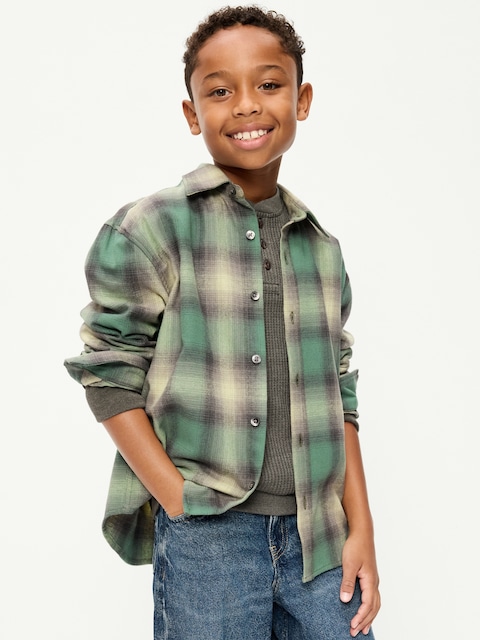 CHEMISE EN FLANELLE SURDIMENSIONNÉE À MANCHES LONGUES POUR GARÇON