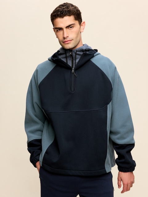 Sherpa Quarter-Zip Hooded Jacket