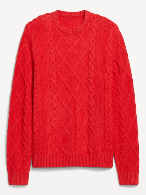 CHANDAIL RAS DU COU EN TRICOT POINT DE TORSADE