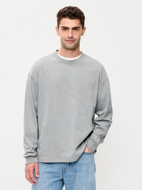 Oversized Long-Sleeve Crew-Neck T-Shirt