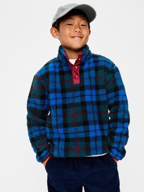 Cozy Sherpa Mock-Neck Pullover for Boys