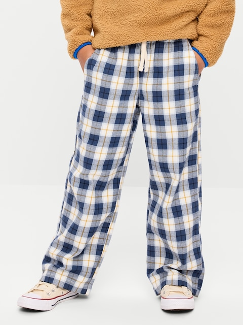 Pull-On Baggy Plaid Flannel Pants for Boys