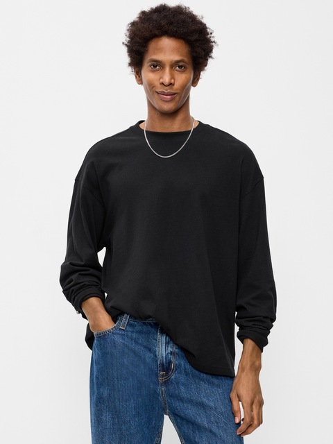 Oversized Long-Sleeve Crew-Neck T-Shirt