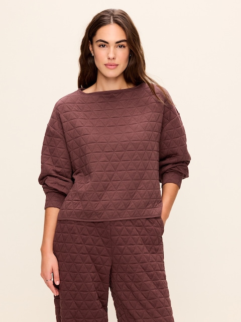 Quilted Bounce Fleece Boatneck Sweatshirt